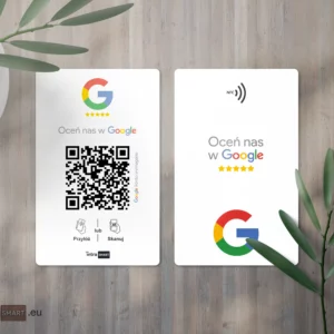 Karta NFC z kodem QR do recenzji Google