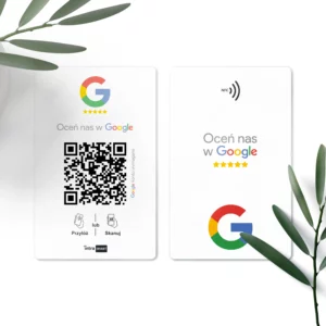 Karta NFC z kodem QR do recenzji Google