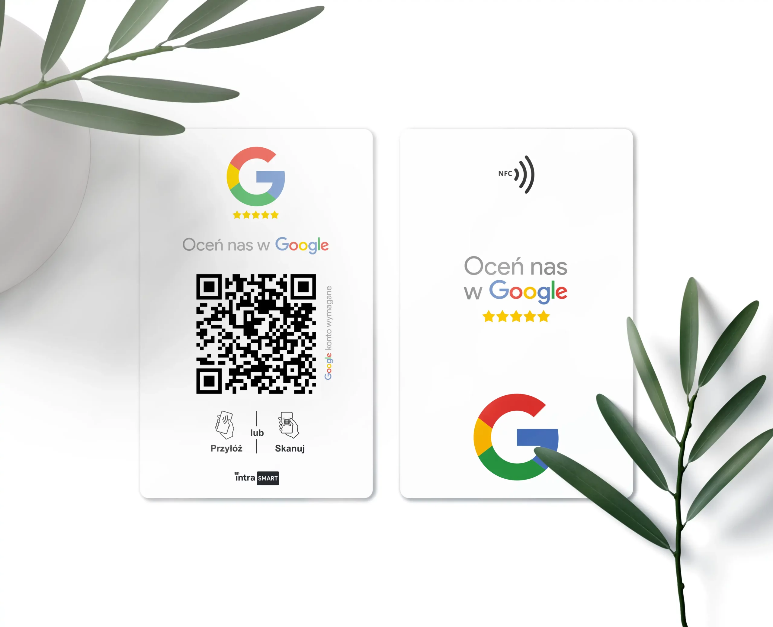 IS001_PL 2 Karta NFC z kodem QR do recenzji Google
