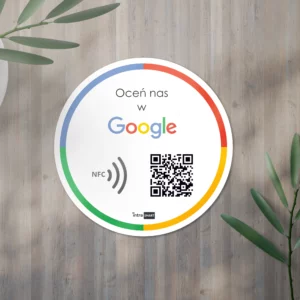 Naklejka NFC z kodem QR do recenzji Google