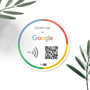 Naklejka NFC z kodem QR do recenzji Google